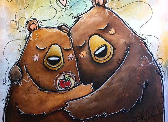 Tableau représentant deux ours