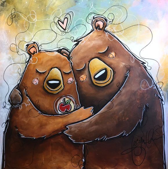 Tableau représentant deux ours