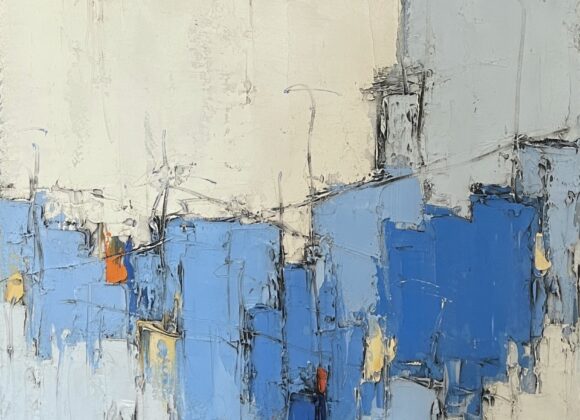 peinture abstraite avec différentes nuances de bleu