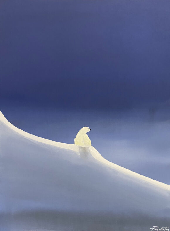 Tableau représentant un ours et de la neige