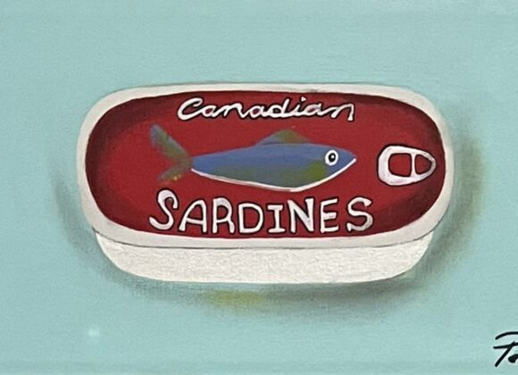 Tableau représentant une boîte de sardines