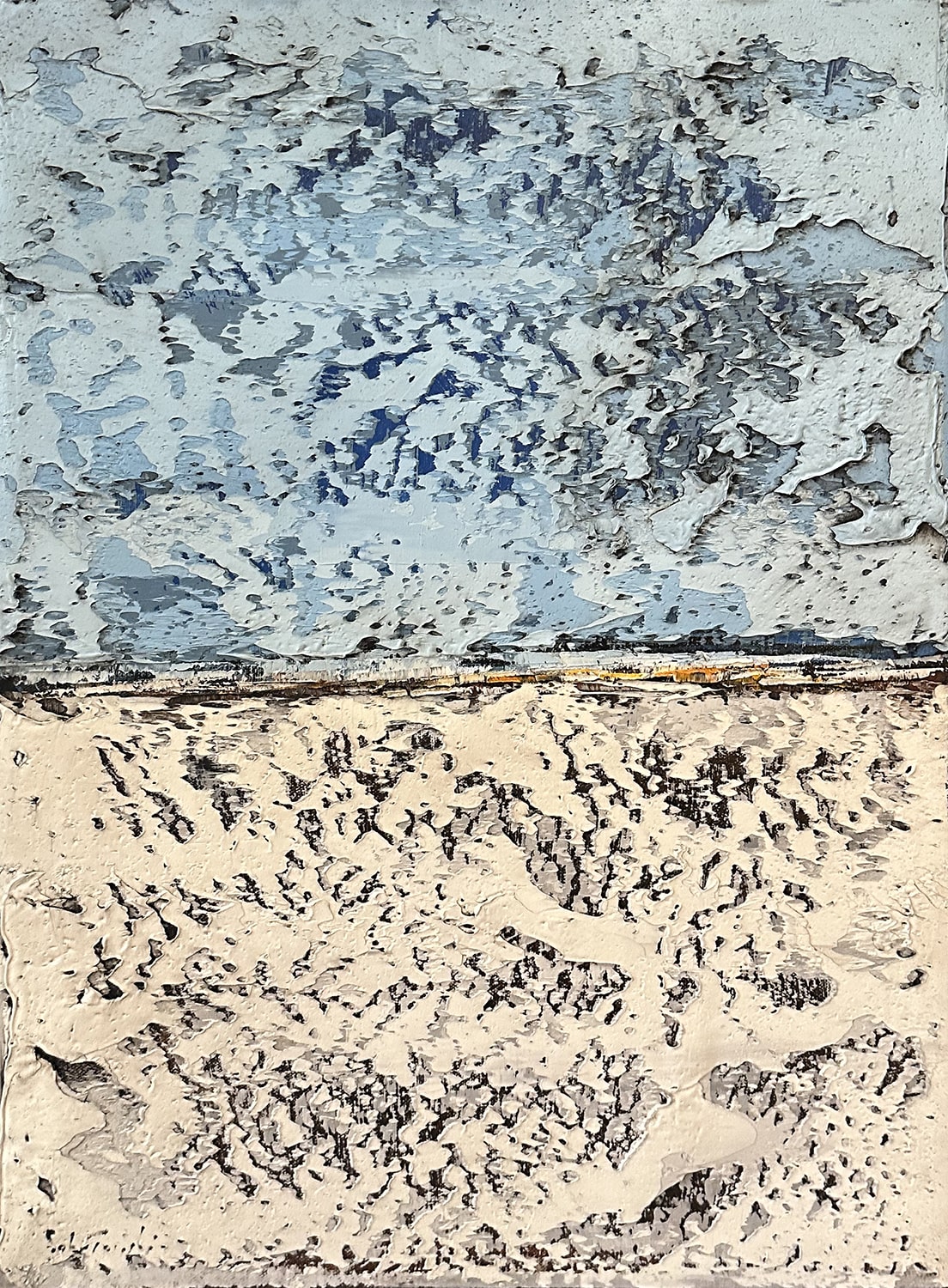 Tableau abstrait bleu et blanc