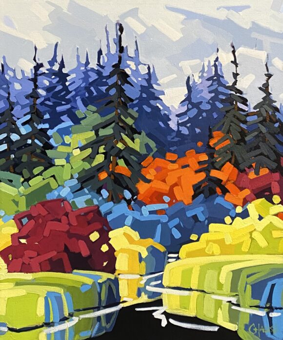 Tableau représentant un paysage coloré
