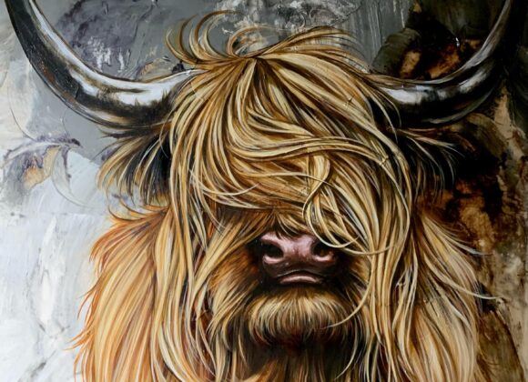 Tableau représentant une vache highland