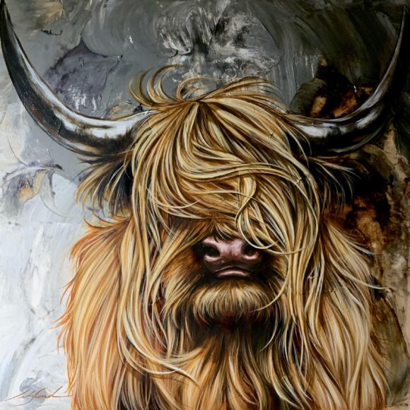 Tableau représentant une vache highland