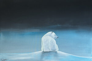 Tableau représentant un ours polaire sur la banquise
